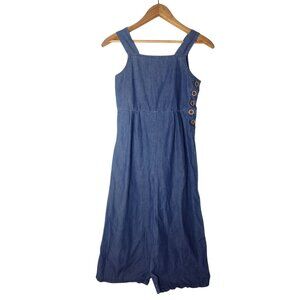 My Michelle Y2K Girls Chambray Wide Leg Jumpsuit L Vintage Boho Side Buttons